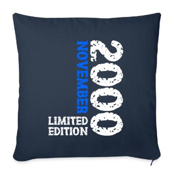 2000 novembre édition limitée 23e anniversaire décoration - Housse de coussin décorative 45 x 45 cm - bleu marine - Devant