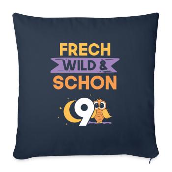 9 Jahre Geburtstag Junge Mädchen Eule - Sofakissenbezug 45 x 45 cm - Navy - Vorne