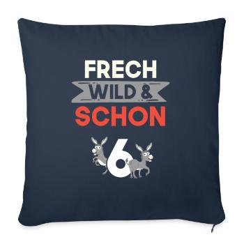 6 Jahre Geburtstag Junge Mädchen Esel - Sofakissenbezug 45 x 45 cm - Navy - Vorne