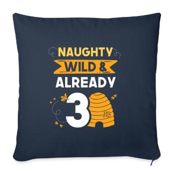 3 Jahre Geburtstag Junge Mädchen Imker Biene - Sofakissenbezug 45 x 45 cm - Navy - Vorne