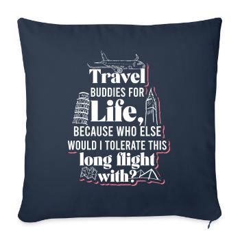 Travel Buddies - Sofa pillowcase 17,3'' x 17,3'' (45 x 45 cm) - navy - Front