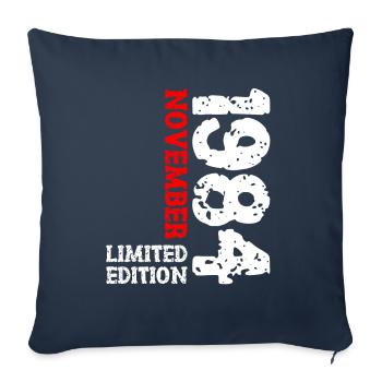 1984 Novembre Edition Limitée 39ème Anniversaire Décoration - Housse de coussin décorative 45 x 45 cm - bleu marine - Devant