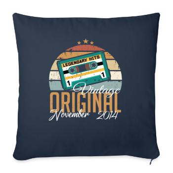 Born in November 2014 Retro - Sofa pillowcase 17,3'' x 17,3'' (45 x 45 cm) - navy - Front