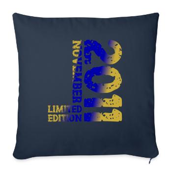 2011 Novembre Édition Limitée 12e Anniversaire Décoration - Housse de coussin décorative 45 x 45 cm - bleu marine - Devant