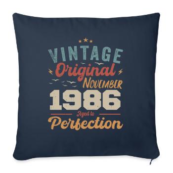 Légendaire depuis novembre 1986 - 1986 - Housse de coussin décorative 45 x 45 cm - bleu marine - Devant