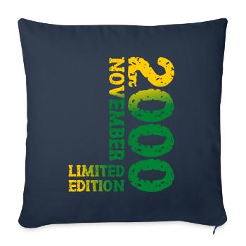 2000 novembre édition limitée 23e anniversaire décoration - Housse de coussin décorative 45 x 45 cm - bleu marine - Devant