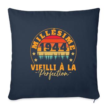 Millésime 1944, Cadeau D'anniversaire Vintage 1944 - Housse de coussin décorative 45 x 45 cm - bleu marine - Devant