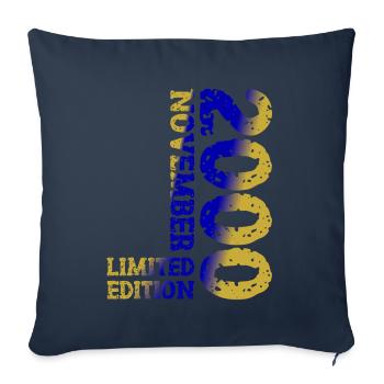 2000 novembre édition limitée 23e anniversaire décoration - Housse de coussin décorative 45 x 45 cm - bleu marine - Devant