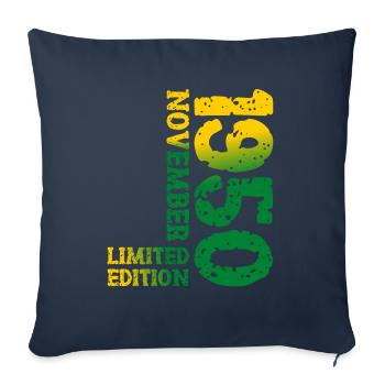 1950's November Limited Edition 73rd Birthday Decoration - Sofa pillowcase 17,3'' x 17,3'' (45 x 45 cm) - navy - Front