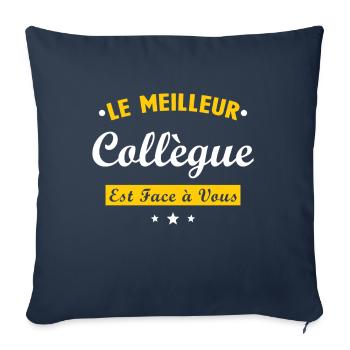 Collègue de travail cadeau humour de bureau - Housse de coussin décorative 45 x 45 cm - bleu marine - Devant