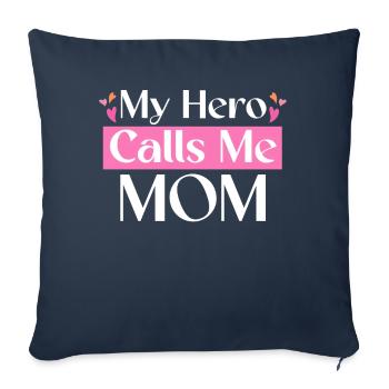 Maman Hero Squad Maman Vie Super-héros - Housse de coussin décorative 45 x 45 cm - bleu marine - Devant