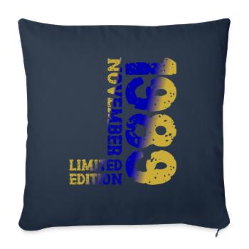 1989 November Limited Edition 34th Birthday Decoration - Sofa pillowcase 17,3'' x 17,3'' (45 x 45 cm) - navy - Front