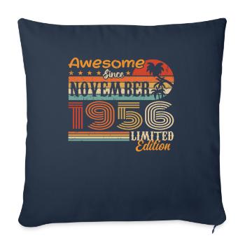 A legend was born in November 1956 - 1956 - Sofa pillowcase 17,3'' x 17,3'' (45 x 45 cm) - navy - Front