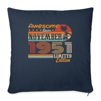 A legend was born in November 1951 - 1951 - Sofa pillowcase 17,3'' x 17,3'' (45 x 45 cm) - navy - Front
