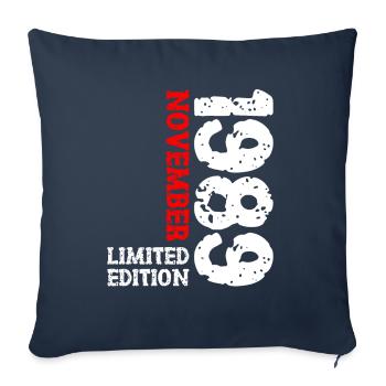 1989 November Limited Edition 34th Birthday Decoration - Sofa pillowcase 17,3'' x 17,3'' (45 x 45 cm) - navy - Front
