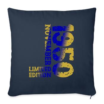 1950's November Limited Edition 73rd Birthday Decoration - Sofa pillowcase 17,3'' x 17,3'' (45 x 45 cm) - navy - Front