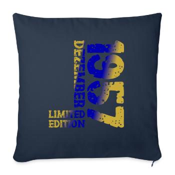 1957 December Limited Edition 66th Birthday Decoration - Sofa pillowcase 17,3'' x 17,3'' (45 x 45 cm) - navy - Front