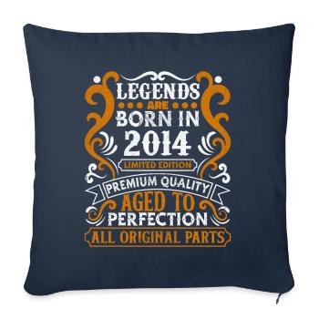 Les légendes sont nées en 2014 cadeau d’anniversaire -2014 - Housse de coussin décorative 45 x 45 cm - bleu marine - Devant