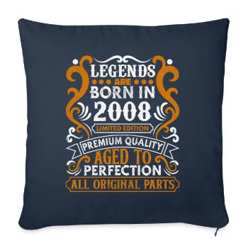 Les légendes sont nées en 2008 cadeau d’anniversaire -2008 - Housse de coussin décorative 45 x 45 cm - bleu marine - Devant