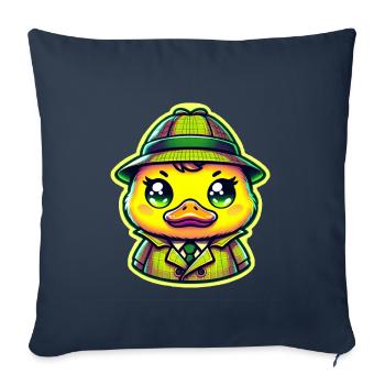 Detective Duck - Sofa pillowcase 17,3'' x 17,3'' (45 x 45 cm) - navy - Front