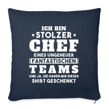 Ich bin Stolzer Chef Geschenkidee - Sofakissenbezug 45 x 45 cm - Navy - Vorne