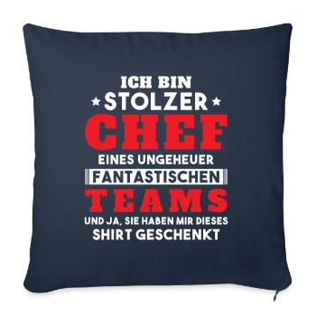 Ich bin Stolzer Chef Geschenkidee - Sofakissenbezug 45 x 45 cm - Navy - Vorne