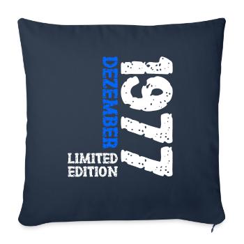 1977 décembre édition limitée 46e anniversaire décoration - Housse de coussin décorative 45 x 45 cm - bleu marine - Devant