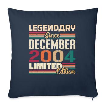 Légendaire depuis décembre 2004 Millésime décembre 2004 - Housse de coussin décorative 45 x 45 cm - bleu marine - Devant