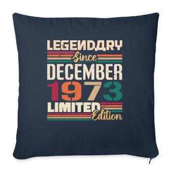 Legendary since December 1973 Vintage December 1973 - Sofa pillowcase 17,3'' x 17,3'' (45 x 45 cm) - navy - Front