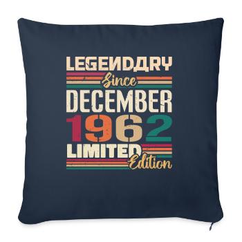 Légendaire depuis décembre 1962 Millésime décembre 1962 - Housse de coussin décorative 45 x 45 cm - bleu marine - Devant