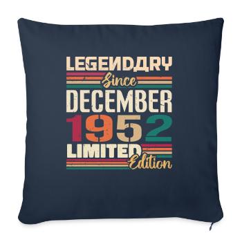 Légendaire depuis décembre 1952 Millésime décembre 1952 - Housse de coussin décorative 45 x 45 cm - bleu marine - Devant