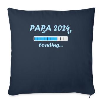 Papa 2024 Chargement Paternité Papa Devenir Papa - Housse de coussin décorative 45 x 45 cm - bleu marine - Devant