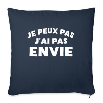 I can't I don't want humor - Sofa pillowcase 17,3'' x 17,3'' (45 x 45 cm) - navy - Front