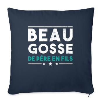 Beau Gosse De Père En Fils - Housse de coussin décorative 45 x 45 cm - bleu marine - Devant