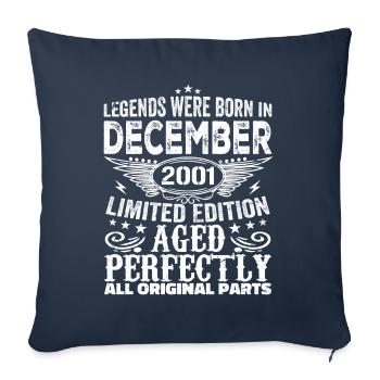 Dicembre 2001 Anniversario Dicembre 2001 Dicembre - Copricuscino per divano, 45 x 45 cm - navy - Fronte