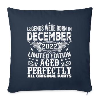 Dicembre 2022 Anniversario Dicembre 2022 Dicembre - Copricuscino per divano, 45 x 45 cm - navy - Fronte
