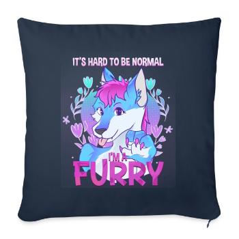 C’est difficile d’être normal, je suis un cosplay à fourrure - Housse de coussin décorative 45 x 45 cm - bleu marine - Devant