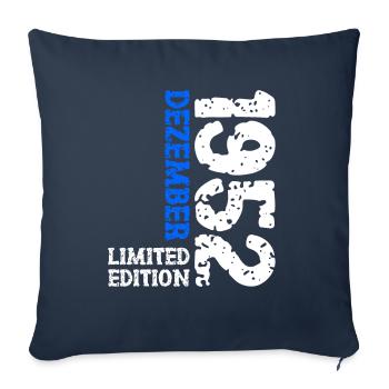 1952 décembre Limited Edition 71e anniversaire décoration - Housse de coussin décorative 45 x 45 cm - bleu marine - Devant