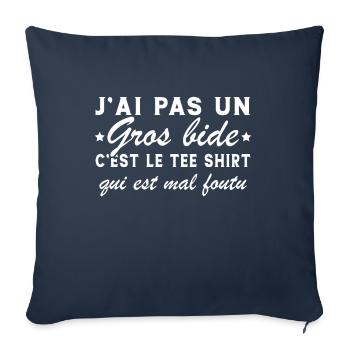 J'ai Pas Un Gros Bide C'est Le Tee Shirt Cadeau - Housse de coussin décorative 45 x 45 cm - bleu marine - Devant