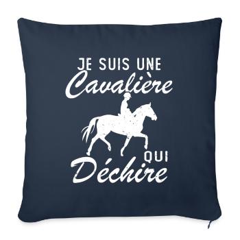 Ich bin ein Reiter, der Geschenke zerreißt - Sofakissenbezug 45 x 45 cm - Navy - Vorne