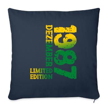 1987 décembre édition limitée 36e anniversaire décoration - Housse de coussin décorative 45 x 45 cm - bleu marine - Devant