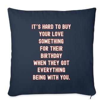 Difficile à acheter pour l’amour d’anniversaire - Housse de coussin décorative 45 x 45 cm - bleu marine - Devant