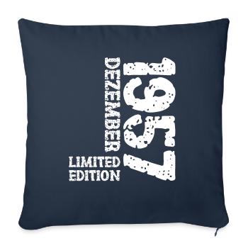 1957 December Limited Edition 66th Birthday Decoration - Sofa pillowcase 17,3'' x 17,3'' (45 x 45 cm) - navy - Front