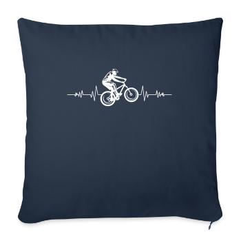 Battement de cœur vélo battement de cœur pour les cyclistes - Housse de coussin décorative 45 x 45 cm - bleu marine - Devant