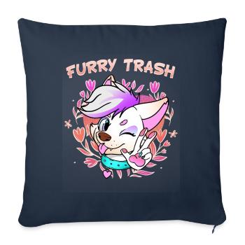 Furry Trash I Furries Convention I Anime Cosplay - Sofa pillowcase 17,3'' x 17,3'' (45 x 45 cm) - navy - Front