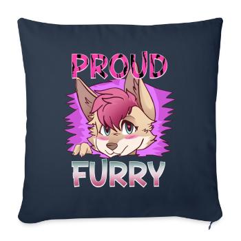 Proud Furry I Furries Cosplay Fandom - Sofa pillowcase 17,3'' x 17,3'' (45 x 45 cm) - navy - Front