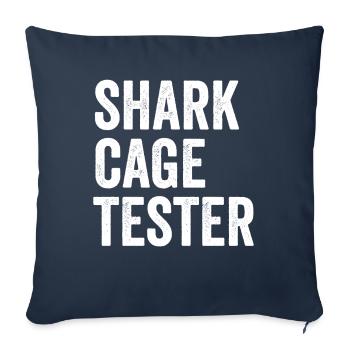 Testeur de cage de requin de soutien d’humour pour amputé de jambe - Housse de coussin décorative 45 x 45 cm - bleu marine - Devant