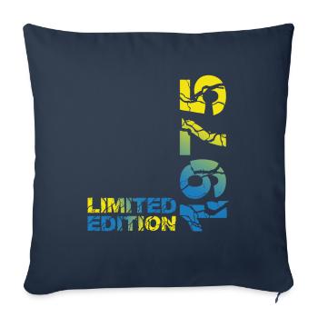 1975 édition limitée anniversaire cadeau femme mari - Housse de coussin décorative 45 x 45 cm - bleu marine - Devant