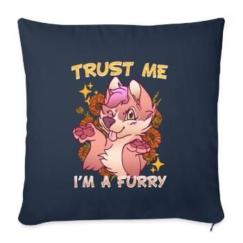 Trust me I'm a Furry I Furries Cosplay Fandom - Sofa pillowcase 17,3'' x 17,3'' (45 x 45 cm) - navy - Front