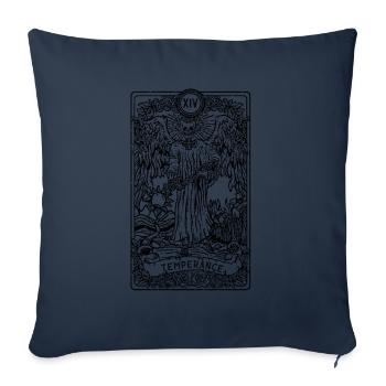 Carte de Tarot de tempérance I Goth diseuse de bonne aventure - Housse de coussin décorative 45 x 45 cm - bleu marine - Devant